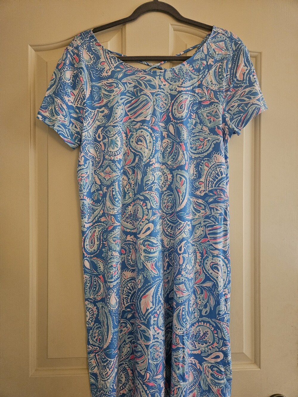 Lilly Pulitzer Blue Paisley Short Sleeve Tunic Dress